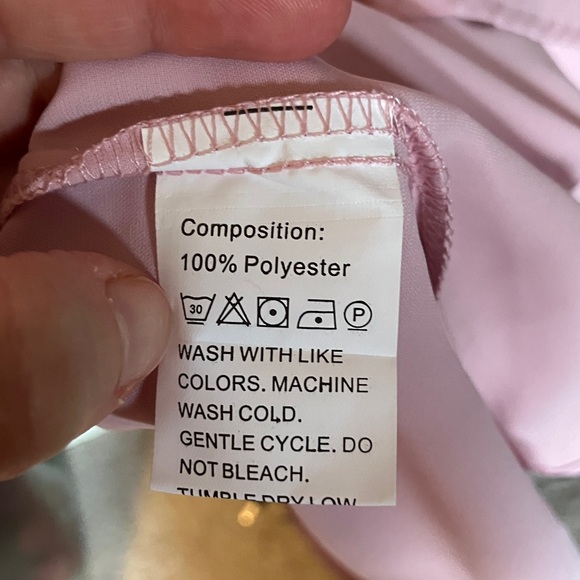 Shein Pink Dress Puff Sleeve M - Picture 3 of 5